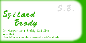 szilard brody business card